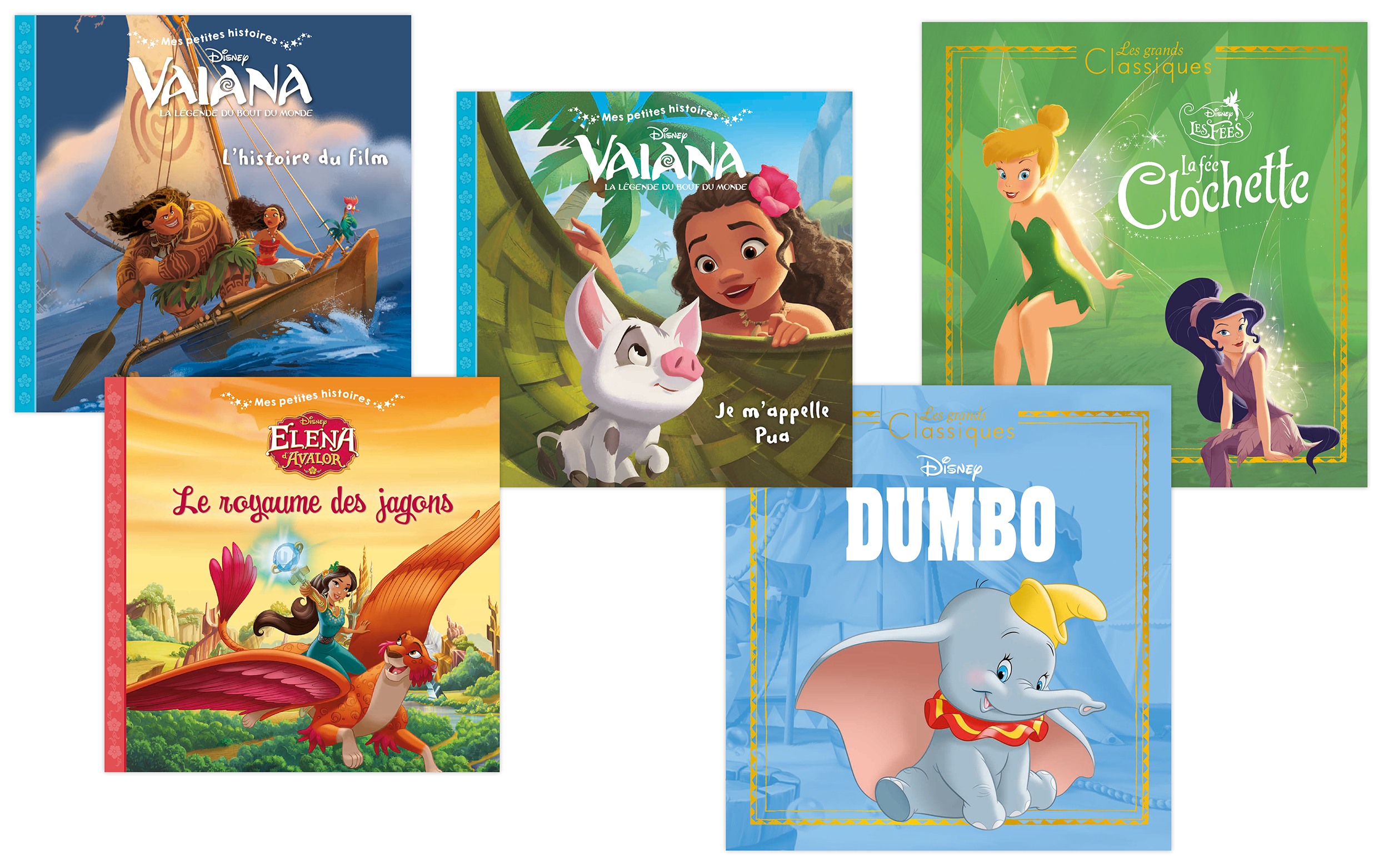 Disney, Vaiana, Elena d'Avalor, Dumbo, Clochette